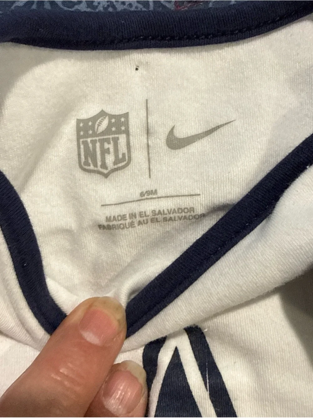 NFL Dallas Cowboys set 3Navy and Gray Baby 6 to 9 month One-Piece Bodysuit Trio
